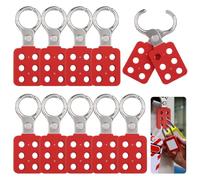 10 PCS Lockout Tagout Hasps, Aluminum Insulated Safety Padlock Hasp, 6-Hole Interlock for Multiple Management, for Maintenance and Shutdown