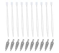 10 Pcs Long Needle Threader for Embroidery Stitching Tool, 10 Pcs Stainless Steel Needle Threader for Punch Needles Embroidery Floss Cross Stitch (2 Models)