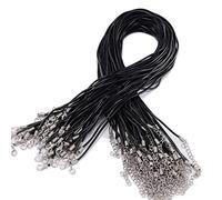 10 Pcs/Lot Dia 1.8 mm Black Leather Cord Clasp Necklace Adjustable 52 cm Rope For Diy Necklace Bracelet Jewelry Making Findings