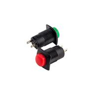 10 Pcs/lot DS-425 DS-426 Self-locking 2 Pin 250V 1.5A Push Button Switch Tactile Tact Switch Direct Patch Metal Interruptor M12(5 Red and 5 Green,Self-reset)