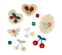 10 Pcs Love Heart Embroidered Patches Iron On Patches Bows Repair Flower Sewing for Clothes Bag
