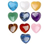 10 Pcs love hearts Natural Crystal Heart Healing Stones Gift - Reiki Chakra Energy Gems, Valentine's Day Gifts for Women, Small Love Heart Gemstone Presents