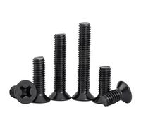 10 pcs M1-M5 Mini Small Black Steel Phillips Flat Countersunk Head Machine Screws
