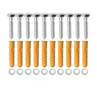 10 Pcs M10x50mm Heavy Duty Masonry Brick Wall Fixing Plug, with Hex Screw and Washer,Strong Nylon Wall Plug Steel Bolt Kit for Tv Bracket Aerial Mast Dishes Shelves Mounting