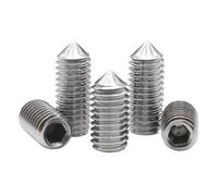 10/pcs M2-M12 304 Stainless Steel Hex Hexagon Socket Set Screws Cone Point Grub Screw(16mm,M8 (10pcs))