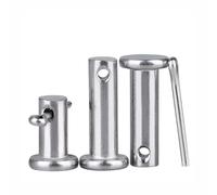 10 Pcs M4 304 Stainless Steel With Hole Pin Shaft Cotter Pin Flat Head Cylindrical Pin Plug Pin Positioning Pin(M4x10)