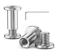 10 Pcs M5x12 mm Hex Socket Cap Bolt with Allen Wrench, 304 Stainless Steel Furniture Connector Bolts M5 Flat Head Screw Barrel Nuts Binding Screws for Crib Replacement Belt Cabinet