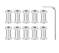 10 Pcs M6 Bolts Set, M6x15mm Hex Socket Button Head Screws, Allen Machine Bolts, Hex Socket Cap Screws Set with Full Thread for Industrial Indoor Outdoor, with Wrench