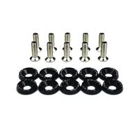 10 PCS M6 Car Modified Fasteners Fender Washer Bumper Engine Concave Screws Fender Washer License Plate Bolts Car Styling Gasket(Black)