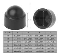 10 Pcs M6 M8 M10 M12 Hex Bolts Nut Protection Caps Tyre Sleeve Exposed Hexagon Protector Hardware Cover Black/8x13 cm