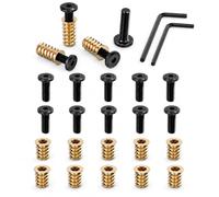 10 PCS M6 x 20mm Furniture Screw Nut, Threaded Wood Inserts, M6 x 15mm Hex Socket Drive Inserts with Wrenches, Bolt Fastener Connector for Wood Furniture Home Daily