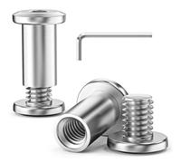 10 Pcs M6x15 mm Hex Socket Cap Bolt with Allen Wrench, 304 Stainless Steel Furniture Connector Bolts M6 Flat Head Screw Barrel Nuts Binding Screws for Crib Replacement Belt Cabinet