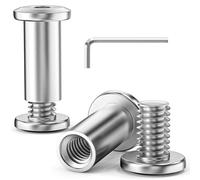 10 Pcs M6x18 mm Hex Socket Cap Bolt with Allen Wrench, 304 Stainless Steel Furniture Connector Bolts M6 Flat Head Screw Barrel Nuts Binding Screws for Crib Replacement Belt Cabinet