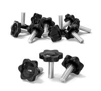 10 Pcs M8 Screws, M8 x 25mm Thread Star Knobs, Thumb Screws, Plastic Hex Shaped Clamping Knob Handle Hand Tightening Screw Knob for Umbrella Base Replacement