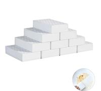 10 Pcs Magic Sponges Cleaning Eraser, Shunshi All-Purpose Washing Up Melamine Sponge Foam Cleaning Pads,White Power Scrub Non-Scratch for Kitchen Bathroom Wall (3.93x2.36x0.79in)