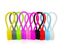 10 PCS Magnetic Cable Ties Christmas Silicone Cable Clips Cord Organizer Reusable Magnetic Cord Ties USB Cable Manager Cord Organizer Silicone Magnet Ties for Office School Home Hanging Stuff