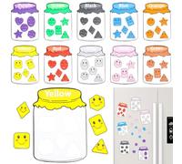 10 Pcs Magnetic Colour Sorting Toys, Cute Fridge Magnets for Kids, 60 Vibrant Learning Colors Shape Activity Fridge Magnets for Educational Refrigerator Whiteboard(10 Pack)