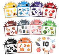 10 Pcs Magnetic Colour Sorting Toys for Fridge, Montessori Animal Puzzle Magnets for Toddlers, Educational Shape Matching Game for Whiteboard, Preschool Learning Gifts for Kids Ages 2-6(10pcs-A)