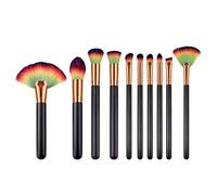 10 Pcs Makeup Brush Set Black Multi-color Makeup Brush Wooden Makeup Brush Eye Shadow Blush Highlight Shadow Brush Makeup Brush