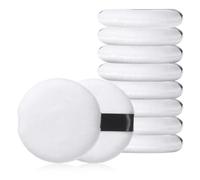 10 Pcs Makeup Powder Puff Velour Makeup Puffs with Strap Cotton Round Face Body Powder Puffs Washable Cosmetic for Loose and Pressed Powders