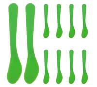 10 Pcs Makeup Spatula Tool 15cm Plastic Curved Spoon | Cream Jars, Smooth Handle, Single-use Convenience, Spa Counter Sampling, Women and Makeup Artists Random Color