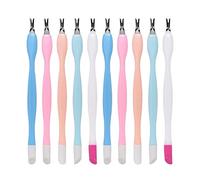 10 Pcs Manicure Dead Skin Removal Tool Multifunctional V-shaped Pedicure Cuticle Trimmer Metal Double Sided Rubber Nail Cleaner Tool for Professional Finger and Toe Nail Care