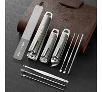 10 Pcs Manicure Pedicure Kit, Stainless Steel Nail Clippers Set Professional Nail Grooming Tools with Case, Nail Care Tools, Pedicure Tools for Travel Home Use