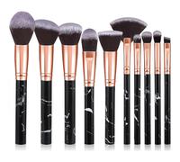10 Pcs Marble Makeup Brush Set for Foundation, Powder, Blush, Blender, Eyeshadow