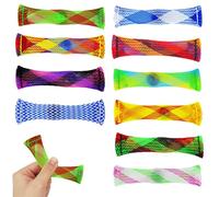 10 Pcs Marble Mesh Fidget Toys, Silent Sensory Mesh Tube with Marble Fidget Toy Mesh Texture Sensory Tools Help for Stress Relief, Anxiety, and Focus, Perfect for School, Office