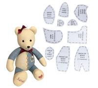 10 Pcs Memory Bear Template Ruler Set 15 Inch Acrylic Memory Bear Sewing Patterns Cutting Set Reusable Teddy Bear Quilting Templates for Beginners (38cm)