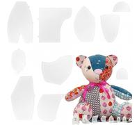 10 Pcs Memory Bear Template Ruler Set, 15 Inch Clear Acrylic Sewing Pattern Stencils for DIY Keepsake Crafts, Reusable Cutting Templates Guide for Beginners & Professional Tailors Art Supplies