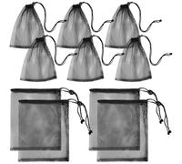 10 PCS Mesh Drawstring Bag, 3.9x5.9in Black Little Organza Mesh Drawstring Pouch Small Nylon Net Bags Mini Mesh Bags for Toys Candy Small Travel Stuff Storage Bags