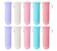 10 PCS Mesh Soap Bag for Soap Bars Exfoliating Soaps Sleeve Mesh Soap-Bar Bag Bubble Foaming Nets Pocket with Drawstring for Face Body Cleaning (Multicolor)