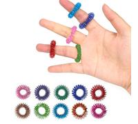 10 Pcs Metal Acupressure Rings Set - Spiky Sensory Finger Massagers for Anxiety Relief & Stress Reduction - Silent Fidget Toys for Adults and Teens