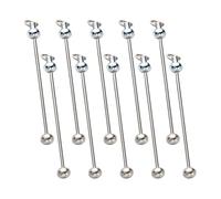10 Pcs Metal Beadable Keychain Bars Detachable Beaded Keychain Blanks Bead Keyring Bar Charms DIY Beading Key Chains Keyring Making Accessories for Jewellery Making