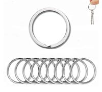 10 pcs Metal Flat Split Key Ring,20mm /0.79 Inch Silver Round Metal Split Rings for Home Keys Organization and Craft Making