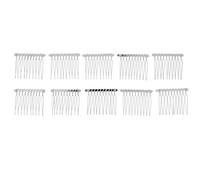 10 Pcs Metal Hair Comb Slide Side Combs Hair Clip Hair Jewelry Decor Silver