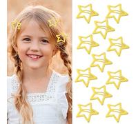 10 Pcs Metal Star Hair Clips Cute Yellow Small Y2K Star Hair Clips Hollow Non-Slip Hair Pins for Kids Lovely Headpieces for Daily and Party