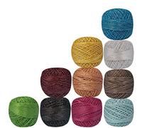 10 Pcs Metallic Multicolor Knitting Yarn Tatting Doilies Assorted Skeins Lacey Craft Cotton Crochet Thread Cross Stitch Size 20