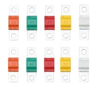 10 Pcs Midi Fuses 30/40/50/60/80Amp 32V High Current Automobile Fuse Bolt-on Fuse Compatible with Midi Fuse Holders for Cars Trucks Marine Construction Vehicles Buses Caravans