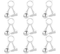 10 PCS Mini Cute Football Keychain, Soccer Party Favors, Soccer Keychain, Backpacks Charm for Soccer Fans Men Women Gift (silver)
