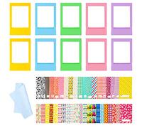 10 PCS Mini Instant Photo Frames With 40 Sheets Instant Photo Sticker And 1Pcs Cleaning Cloth Compatible With Fujifilm Instax Mini 11 9 8 70 7s 90 26 Instant Camera Photo(not include the film)