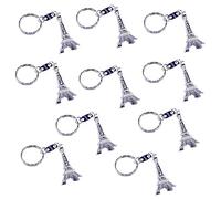 10 Pcs Mini Paris Eiffel Tower Keychain Pendent Keyring Handbag Car Decoration Silver Superior?and Creative Fashion Design