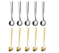10 PCS Mini Spoon, 7.5 CM Tiny Stainless Steel Spoons, Dessert Spoons, Small Condiment Spoons for Jars, Small Spoons for Salt, Sugar, Honey, Coffee, Dessert, Spices