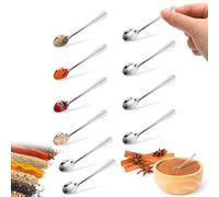 10 PCS Mini Spoon, Tiny Spoon, Tiny Stainless Steel Spoons, Cute Small Stainless Steel Spice for Spices, Salt, Fun Little Scoops (9.5 * 2.3cm)
