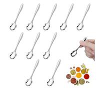 10 Pcs Mini Spoons - TRACOMPAN Stainless Steel Small Scoops for Spice Jars | 7.5cm Tiny Tea Spoons for Protein Powder, Spices, Salt | Durable Mini Scoop for Jars, Kitchen Accessories & Gift