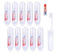 10 Pcs Mini Toothbrush, Travel Toothbrush Set with Mini Toothpaste, Portable Toothbrush for Families Travel Business Trip Camping Outdoor Activities