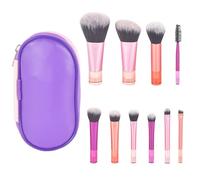 10 PCS Mini Travel Makeup Brushes Set Professional Premium Synthetic Make up Brush Sets with Pouch for Foundation Powder Concealers Blush and Eyeshadow