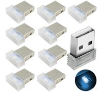 10 Pcs Mini USB Light (Ice Blue) - Car Atmosphere Lamp, Plug and Play 5V Interior Light, Monochrome Atmosphere Lights