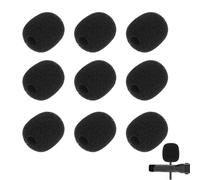 10 Pcs Mini Windscreen for Headset Microphone Small Size Microphone Covers Foam Lavalier Microphone Windscreen Foam Cover Wind Screen for Mics Lapel Microphone Replacement Kit (Black)